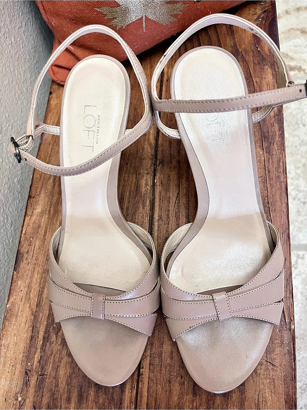 LOFT Strappy Heels in Beige 7 1/2